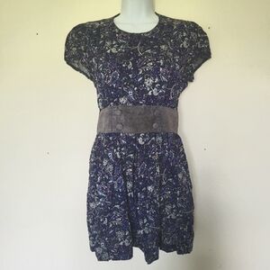 Furst of a Kind Upcycled Blue & Purple Paisley Tunic Dress